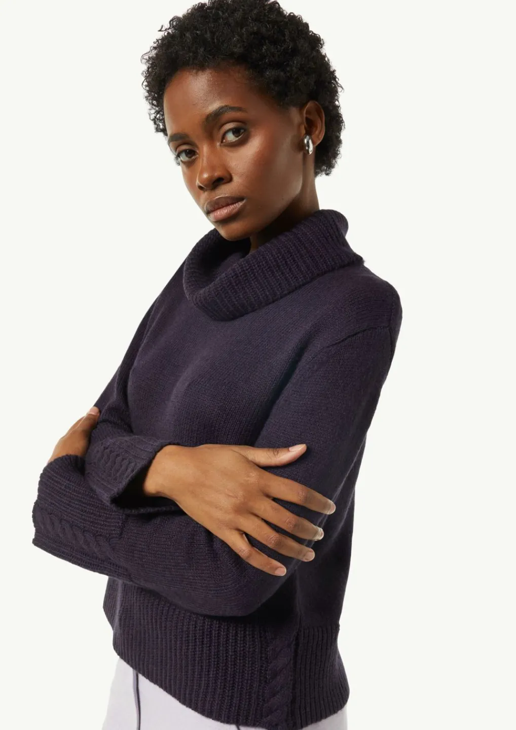 Rollkragenpullover mit Zopfdetail-Comma Online