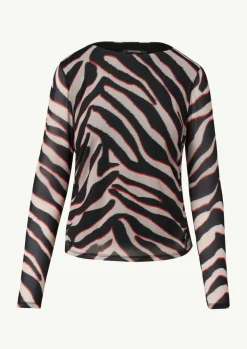 Rundhals-Shirt mit seitlicher Raffung-Comma Best