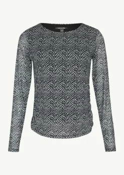 Rundhals-Shirt mit seitlicher Raffung-Comma Hot