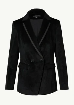 Samt-Blazer mit Satin-Details-Comma Fashion
