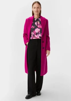Satinbluse mit All-over-Print-Comma Fashion