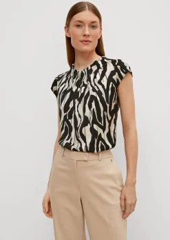 Satinbluse mit Allover-Print-Comma Online