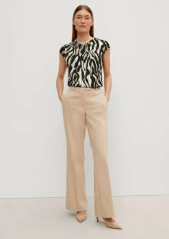 Satinbluse mit Allover-Print-Comma Online