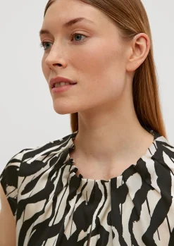 Satinbluse mit Allover-Print-Comma Online
