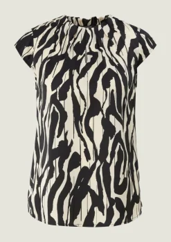 Satinbluse mit Allover-Print-Comma Online
