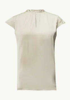 Satin-Bluse mit Cut-out-Detail am Ausschnitt-Comma Hot