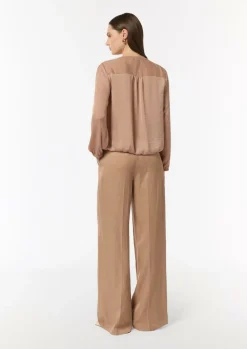 Satinbluse mit gerafftem Bund-Comma Online