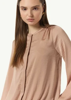 Satinbluse mit gerafftem Bund-Comma Online