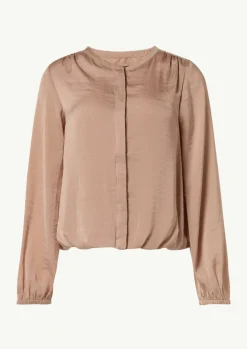 Satinbluse mit gerafftem Bund-Comma Online
