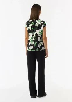 Satinbluse mit Kappärmeln-Comma Hot