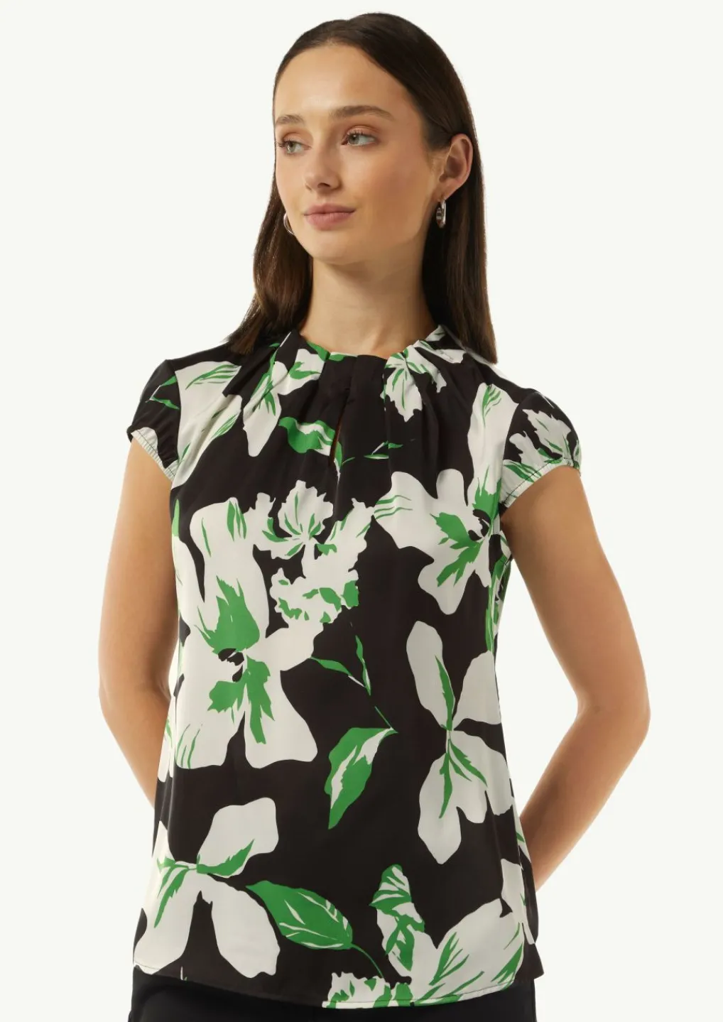 Satinbluse mit Kappärmeln-Comma Hot