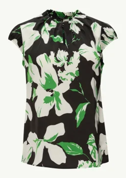 Satinbluse mit Kappärmeln-Comma Hot