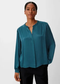 Satinbluse mit Musterstruktur-Comma New