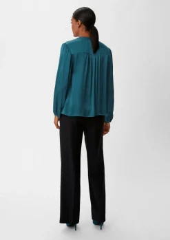 Satinbluse mit Musterstruktur-Comma New