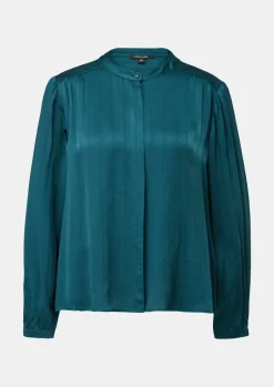 Satinbluse mit Musterstruktur-Comma New