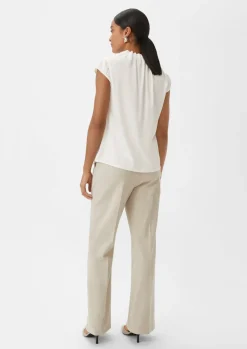 Satinbluse mit Raffung-Comma Best
