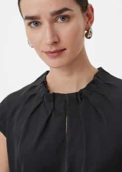 Satinbluse mit Raffung-Comma Clearance