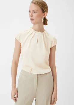 Satinbluse mit Raffung-Comma Online