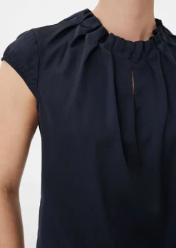 Satinbluse mit Raffung-Comma Fashion