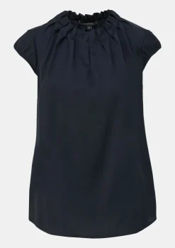 Satinbluse mit Raffung-Comma Fashion