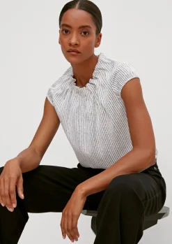 Satinbluse mit Raffung-Comma Clearance