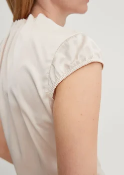 Satinbluse mit Raffung-Comma New