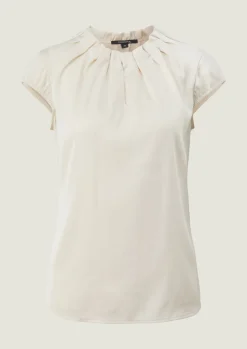 Satinbluse mit Raffung-Comma New