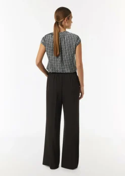 Satinbluse mit Raffung und Kappärmeln-Comma Discount