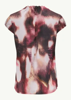 Satinbluse mit Raffung und Kappärmeln-Comma Sale
