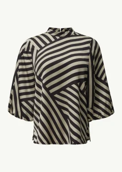Satin-Bluse mit Stehkragen-Comma Online