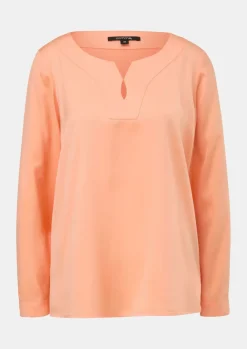 Satinbluse mit Tunika-Ausschnitt-Comma New