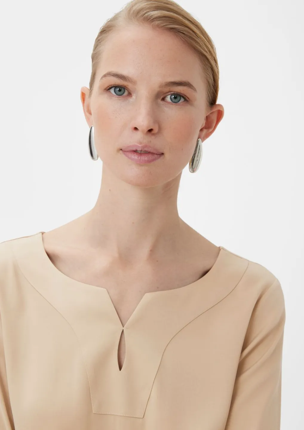 Satinbluse mit Tunika-Ausschnitt-Comma Sale