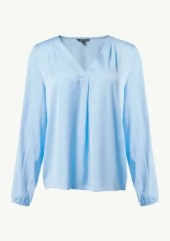 Satinbluse mit V-Ausschnitt-Comma Hot