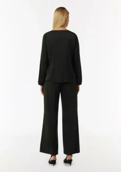 Satinbluse mit V-Ausschnitt-Comma Fashion
