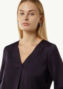 Satinbluse mit V-Ausschnitt-Comma Outlet