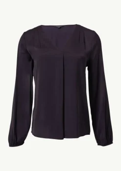 Satinbluse mit V-Ausschnitt-Comma Outlet