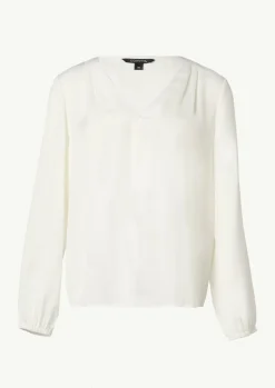 Satin-Bluse mit V-Ausschnitt-Comma Discount