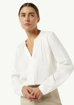 Satin-Bluse mit Zier-Detail am Ausschnitt-Comma Best