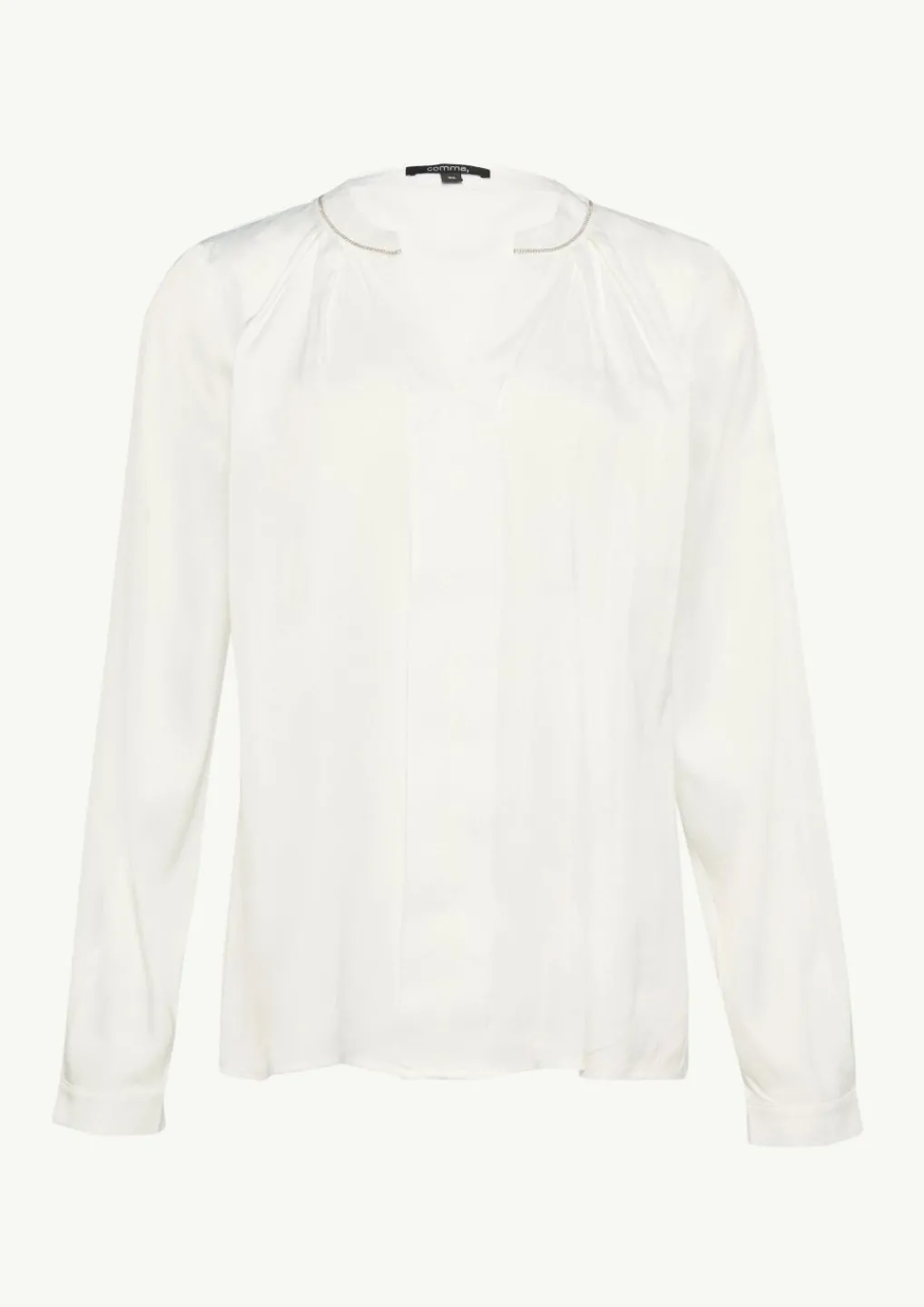 Satin-Bluse mit Zier-Detail am Ausschnitt-Comma Best