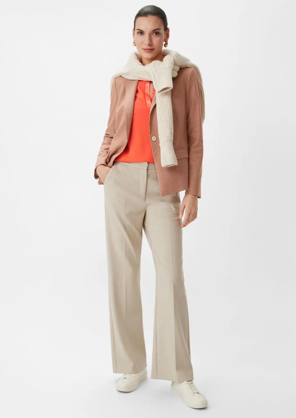 Satin-Crêpe-Shirt mit Tunika-Ausschnitt-Comma Best