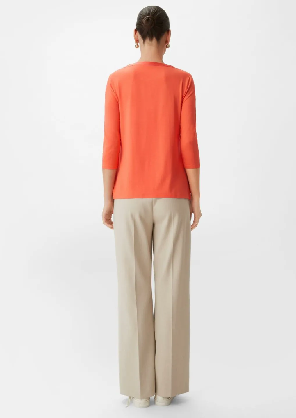 Satin-Crêpe-Shirt mit Tunika-Ausschnitt-Comma Best