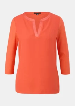 Satin-Crêpe-Shirt mit Tunika-Ausschnitt-Comma Best