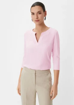 Satin-Crêpe-Shirt mit Tunika-Ausschnitt-Comma Discount