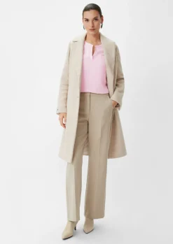 Satin-Crêpe-Shirt mit Tunika-Ausschnitt-Comma Discount