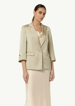 Satinierter Blazer mit 3/4-Ärmel-Comma Sale