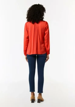 Satinierte Tunikabluse im Relaxed Fit-Comma Discount