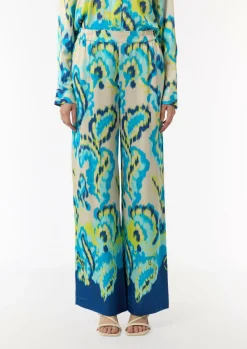 Satinierte Wide-Leg-Hose aus Viskose mit Elastikbund-Comma Clearance