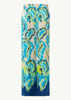 Satinierte Wide-Leg-Hose aus Viskose mit Elastikbund-Comma Clearance