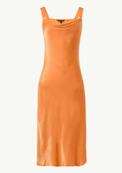 Satinkleid mit Wasserfall-Ausschnitt-Comma Fashion