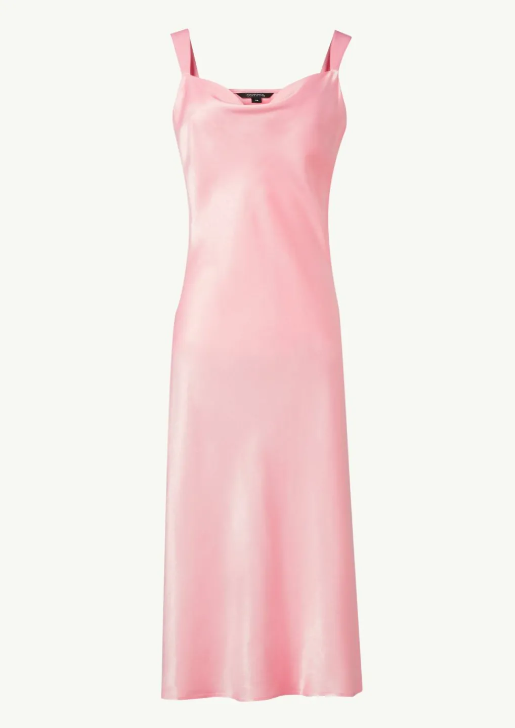Satinkleid mit Wasserfall-Ausschnitt-Comma Fashion